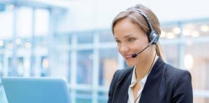 customer service operative in a call centre
