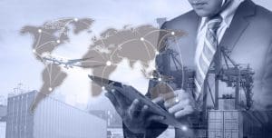 Supply Chain Manager holding tablet, managing Logistics Operations